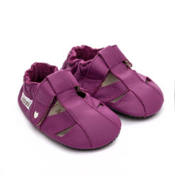 Liliputi Fuchsia sandaalid, stopperiga Laste barefoot jalatsid - HellyK - Kvaliteetsed lasteriided, villariided, barefoot jalatsid