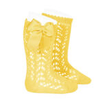 cotton-openwork-knee-high-socks-with-bow-limoncello