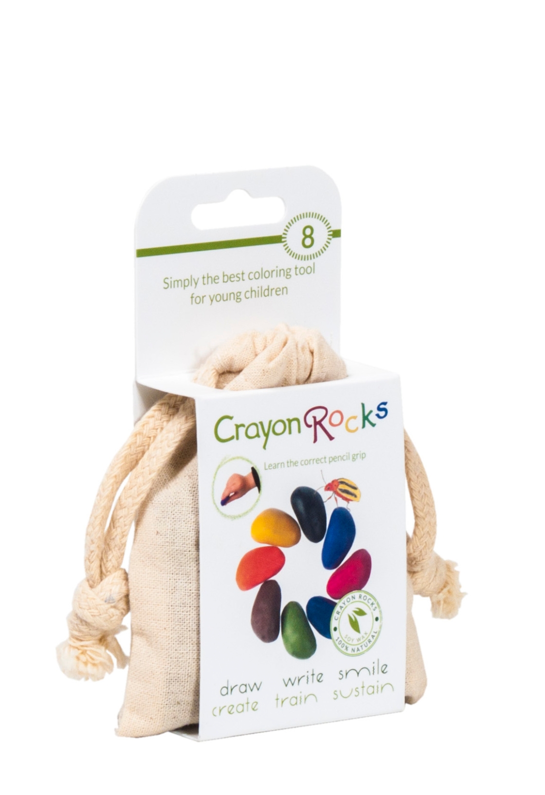 Crayon Rocks sojavahast kriidid 8tk musliinkotikeses Joonistustarbed - HellyK - Kvaliteetsed lasteriided, villariided, barefoot jalatsid