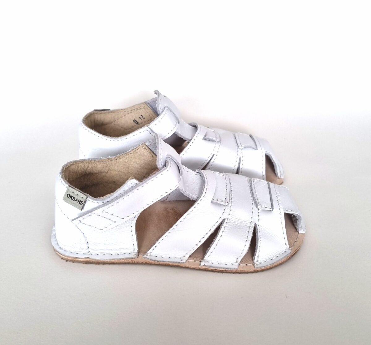 Ok Bare Palm sandaalid, Valge (G) Laste barefoot jalatsid - HellyK - Kvaliteetsed lasteriided, villariided, barefoot jalatsid