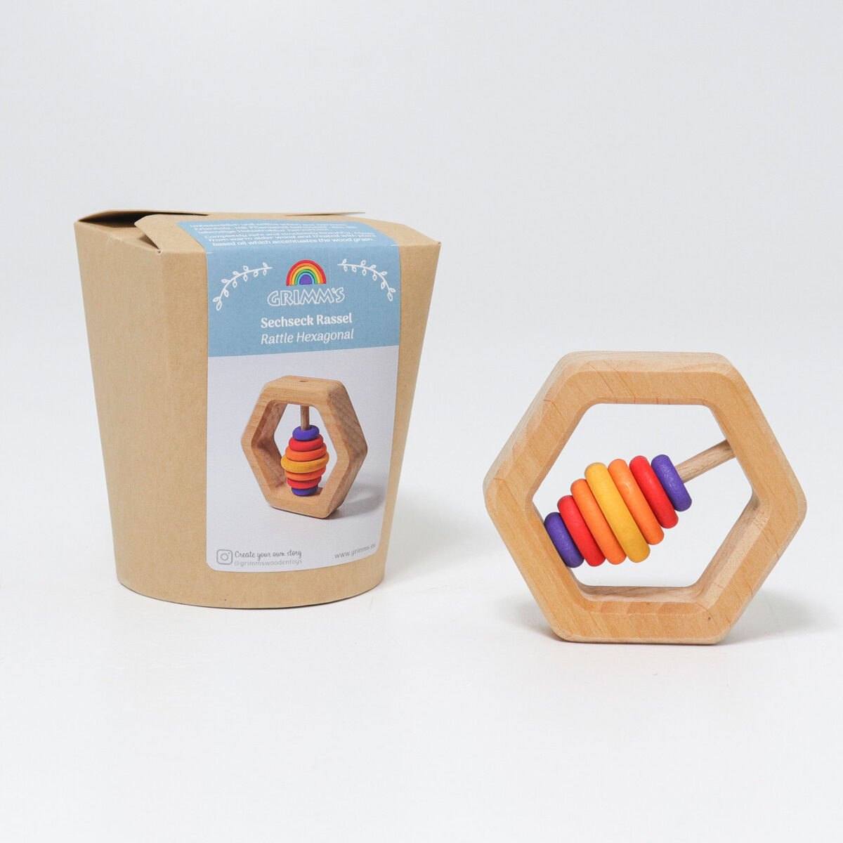 Grimm´s kõristi “Heksagon” Beebimänguasjad - HellyK - Kvaliteetsed lasteriided, villariided, barefoot jalatsid