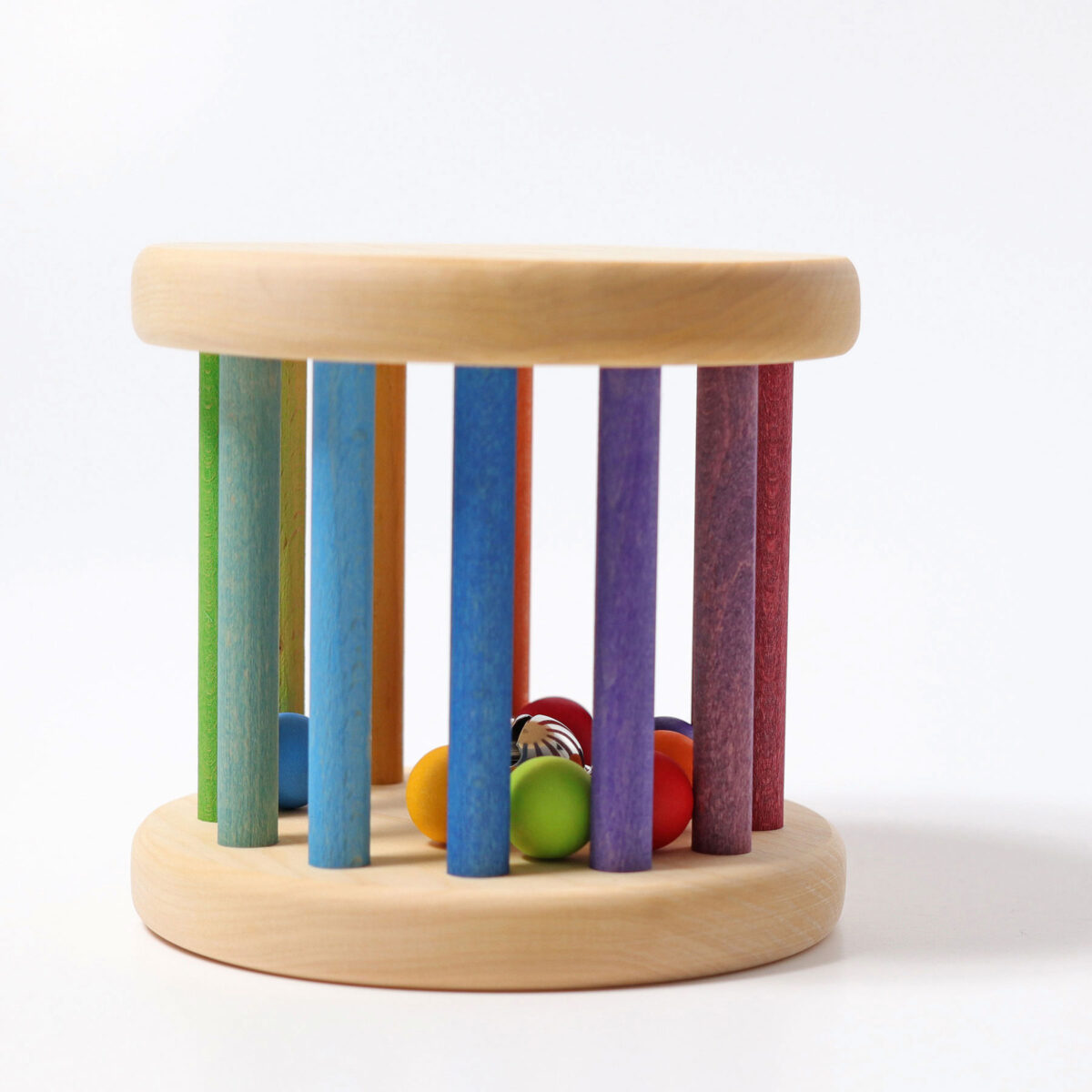 Grimm´s kõristi “Rainbow Baby Roller” Beebimänguasjad - HellyK - Kvaliteetsed lasteriided, villariided, barefoot jalatsid