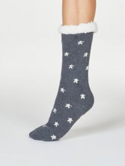 Thought paksud orgaanilisest puuvillast sokid, Brittany Cabin socks- Dark Grey Marl Naistele - HellyK - Kvaliteetsed lasteriided, villariided, barefoot jalatsid