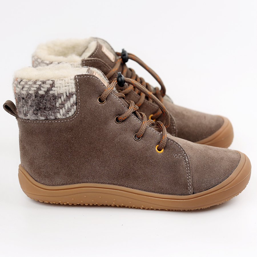 Tikki talvesaapad BEETLE- Mandorla Laste barefoot jalatsid - HellyK - Kvaliteetsed lasteriided, villariided, barefoot jalatsid