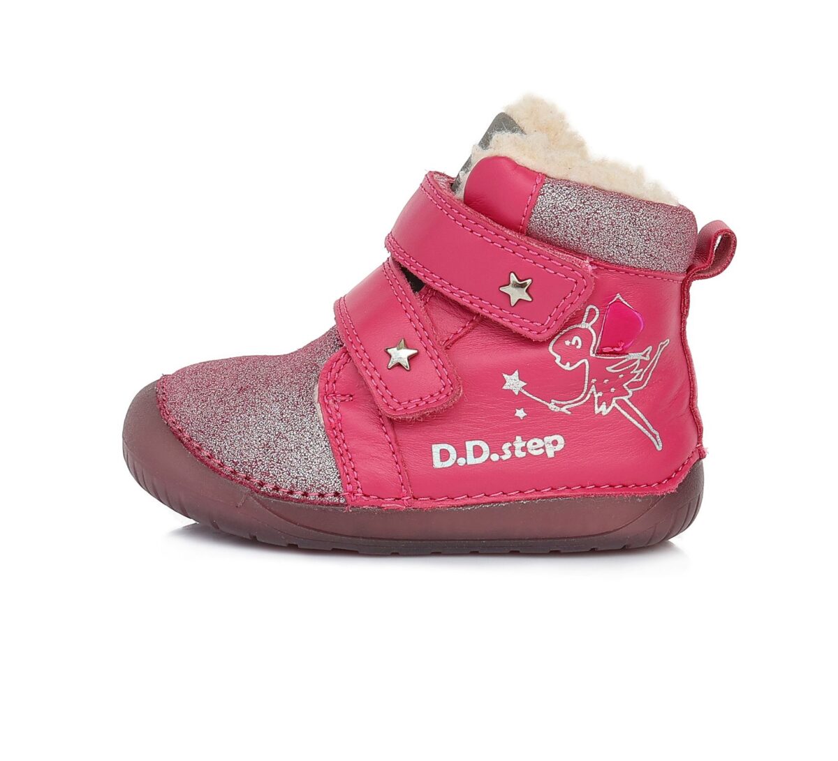 D.D.Step nahast villavoodriga barefoot talvesaapad Dark Pink, Haldjas D.D.Step - HellyK - Kvaliteetsed lasteriided, villariided, barefoot jalatsid