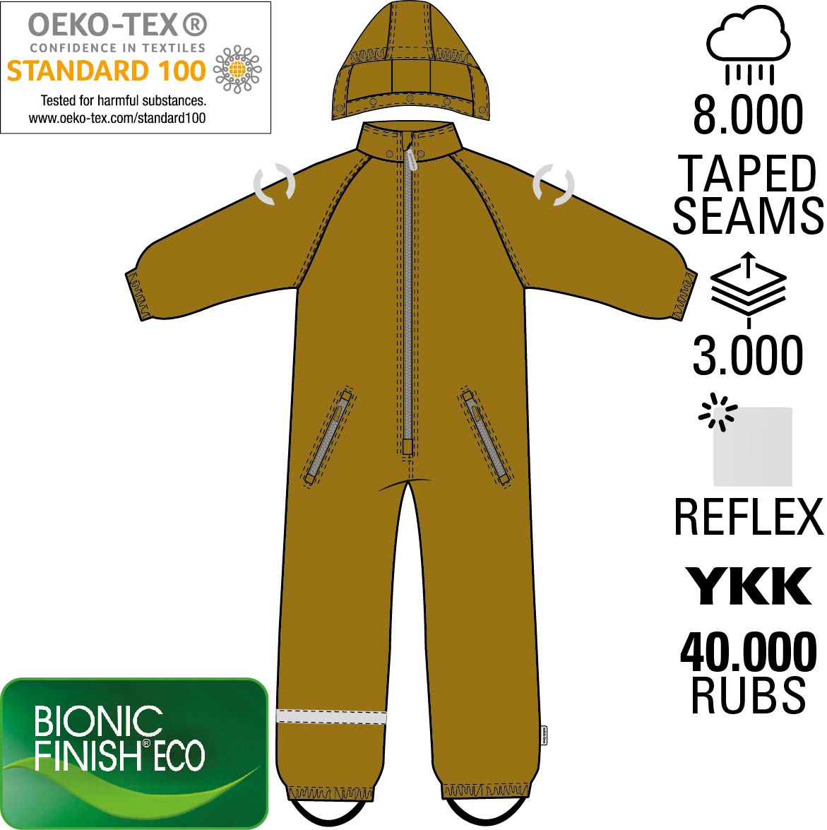 Mikk-Line Snow Suit Junior, Golden Brown Lasteriided - HellyK - Kvaliteetsed lasteriided, villariided, barefoot jalatsid