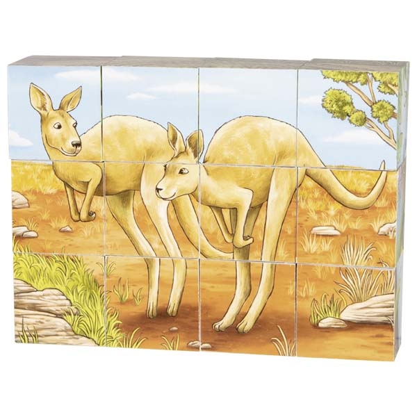 Goki kuubikpusle Austraalia loomad, 12 kuubikut Mänguasjad - HellyK - Kvaliteetsed lasteriided, villariided, barefoot jalatsid