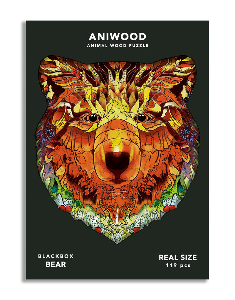 Aniwood puidust loomapusle Karu Mänguasjad - HellyK - Kvaliteetsed lasteriided, villariided, barefoot jalatsid