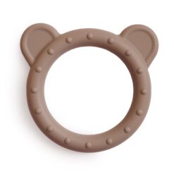 Mushie silikoonist närimisrõngas Bear- Natural Beebimänguasjad - HellyK - Kvaliteetsed lasteriided, villariided, barefoot jalatsid