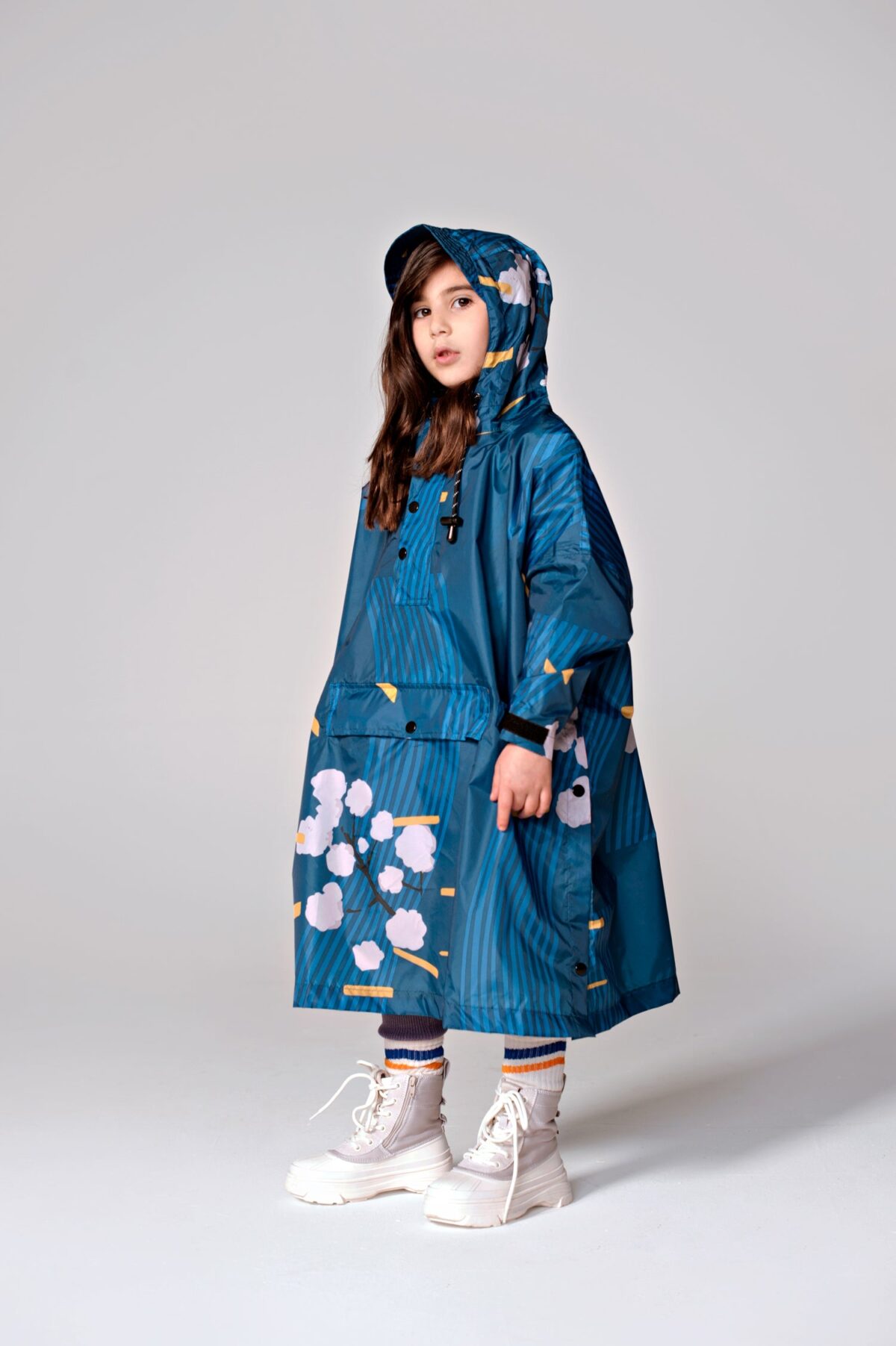 Rainkiss laste vihmapontšo, Japanese Blossom Lasteriided - HellyK - Kvaliteetsed lasteriided, villariided, barefoot jalatsid