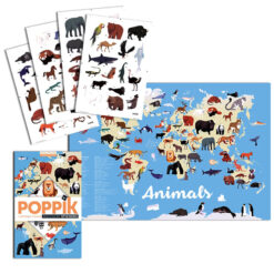 Poppik poster ja kleepsud Discovery “Maailma loomad” Mänguasjad - HellyK - Kvaliteetsed lasteriided, villariided, barefoot jalatsid