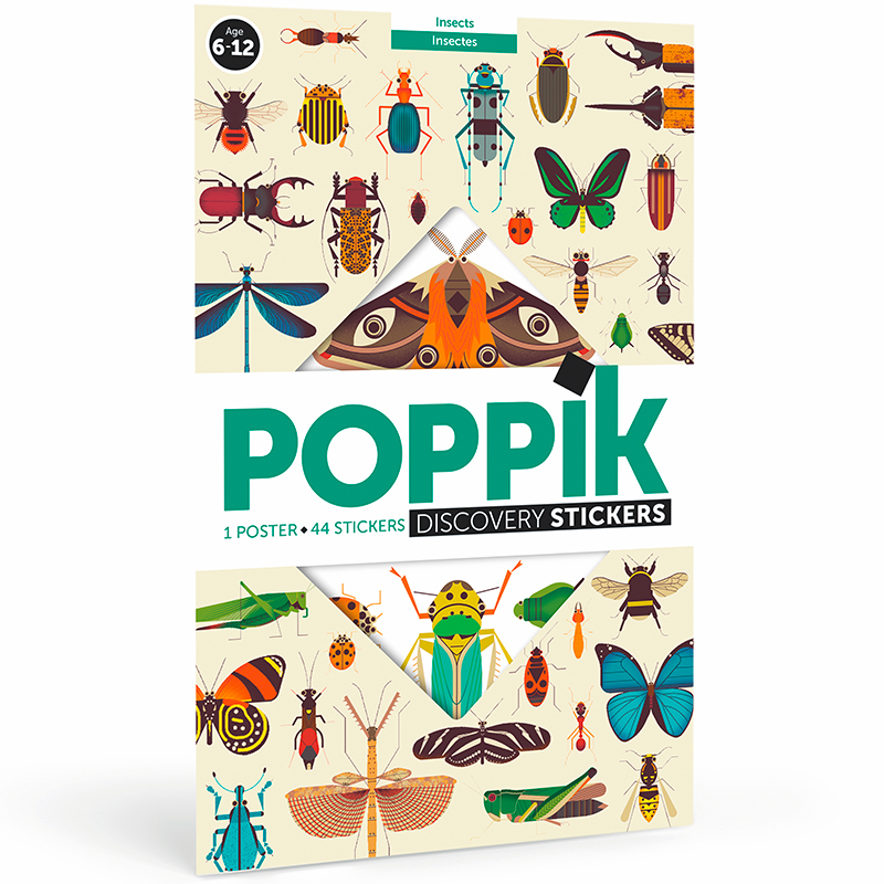 Poppik poster ja kleepsud Discovery “Putukad” Mänguasjad - HellyK - Kvaliteetsed lasteriided, villariided, barefoot jalatsid