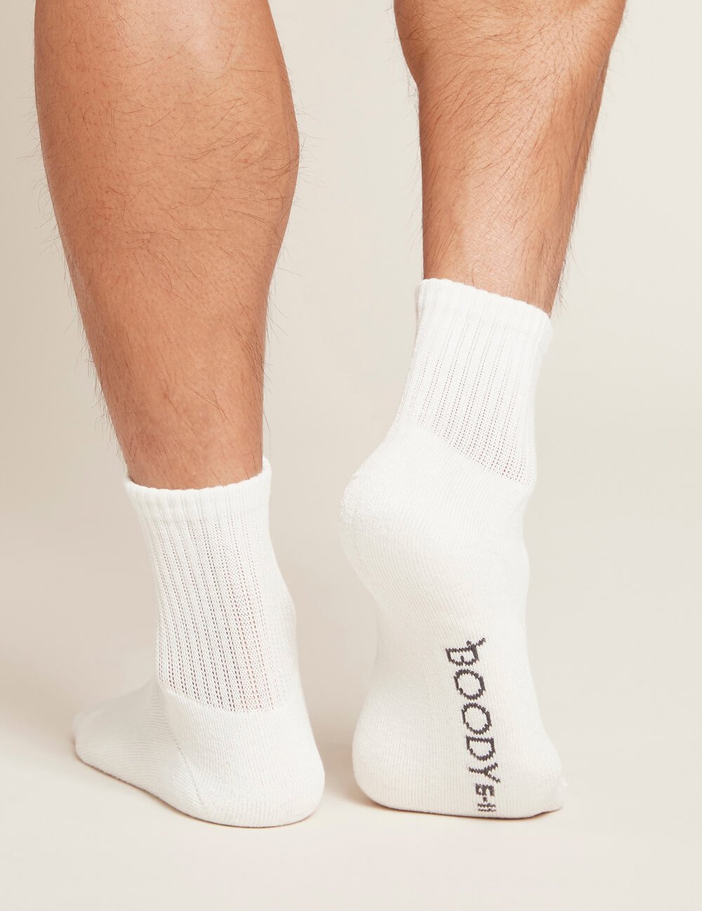 Boody Men’s Quarter Crew Sports Sock- White Boody - HellyK - Kvaliteetsed lasteriided, villariided, barefoot jalatsid