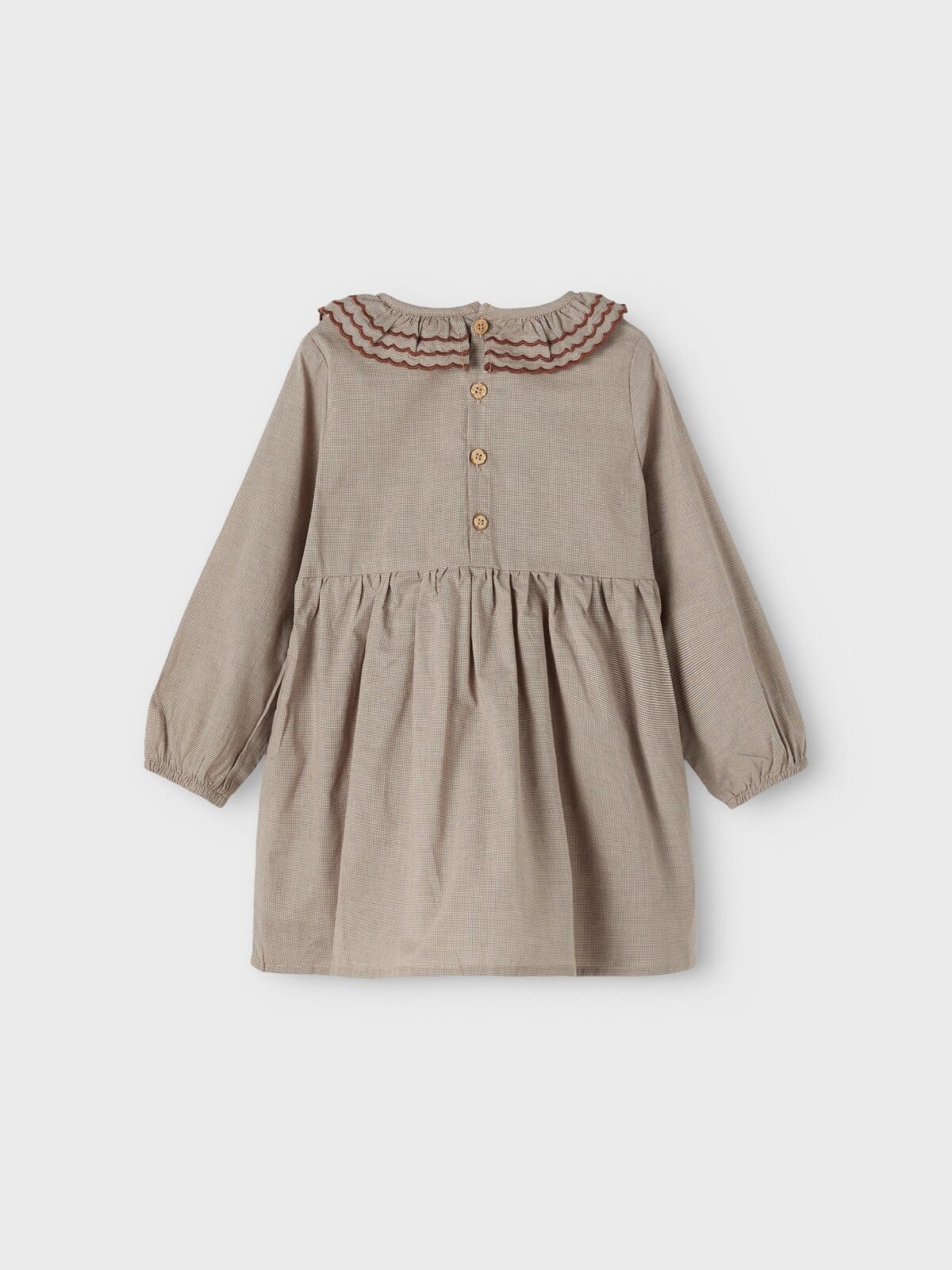 Lil Atelier Roxanne kleit, Chestnut Kleidid/seelikud - HellyK - Kvaliteetsed lasteriided, villariided, barefoot jalatsid