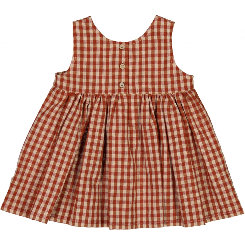 Wheat Pinafore Wrinkles kleit baby, Sienna Check Kleidid/seelikud - HellyK - Kvaliteetsed lasteriided, villariided, barefoot jalatsid