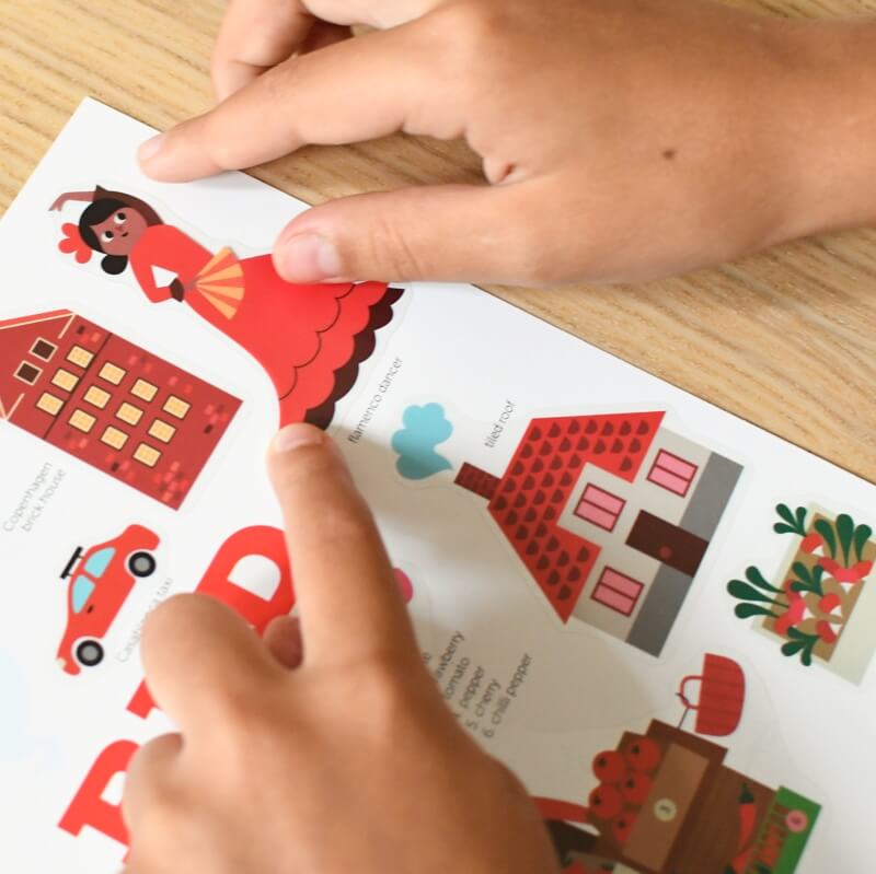 Poppik miniposter ja kleepsud “Punane” Mänguasjad - HellyK - Kvaliteetsed lasteriided, villariided, barefoot jalatsid