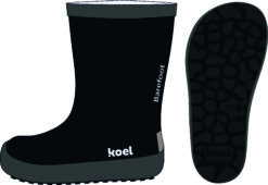 Koel4kids barefoot kummikud, Black- Iluvigadega Outlet jalatsid - HellyK - Kvaliteetsed lasteriided, villariided, barefoot jalatsid