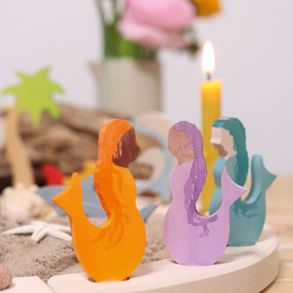 Grimm´s dekoratiivfiguur ” Merineitsi Ametüst” Grimm's puidust mänguasjad - HellyK - Kvaliteetsed lasteriided, villariided, barefoot jalatsid