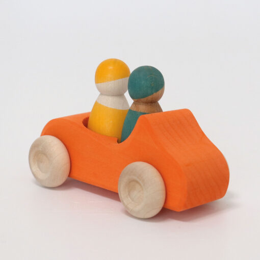 Grimm´s Oranž Auto, suur Grimm´s puidust mänguasjad - HellyK - Kvaliteetsed lasteriided, villariided, barefoot jalatsid