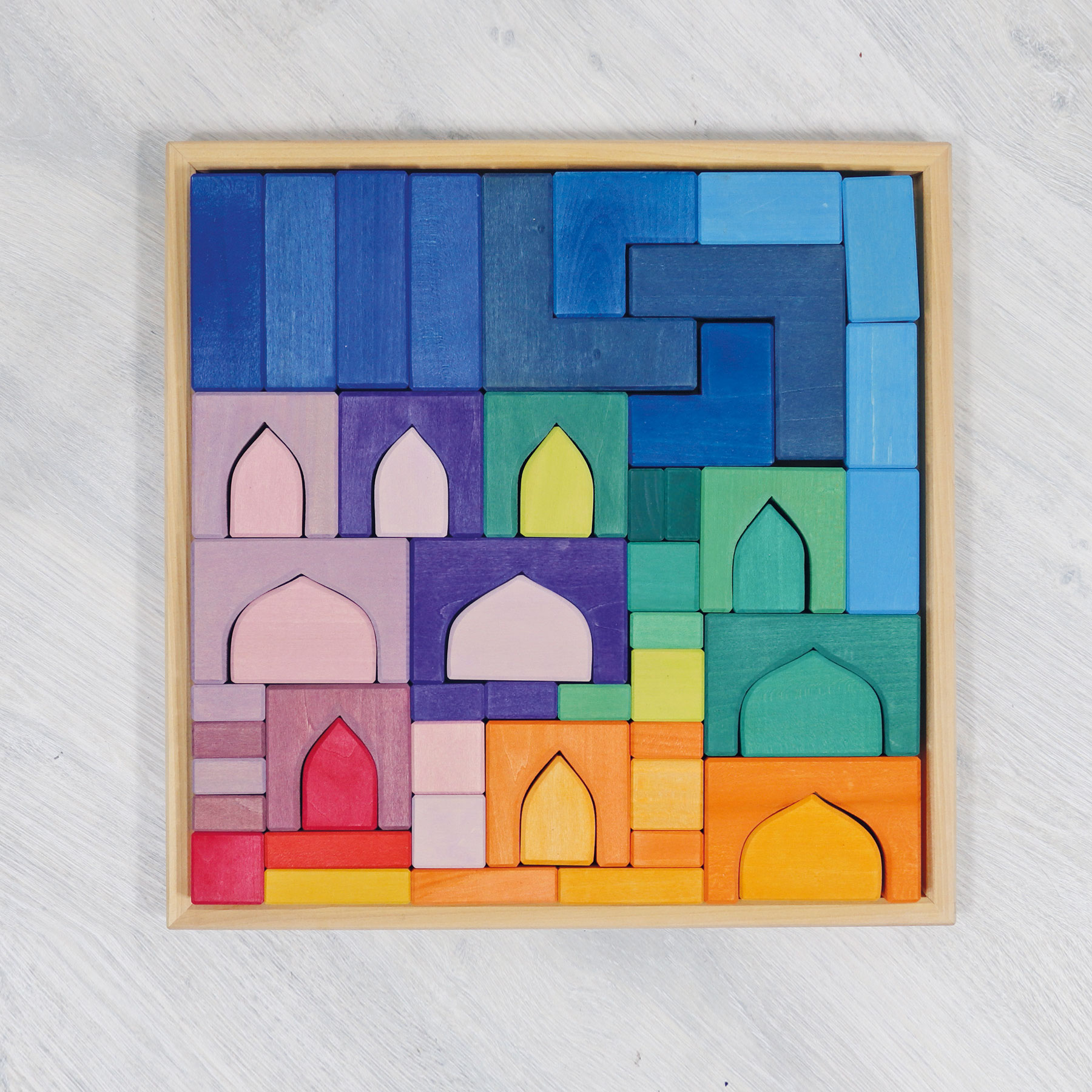 Grimm´s ehituskomplekt ” Basic Building Set 2″ Grimm's puidust mänguasjad - HellyK - Kvaliteetsed lasteriided, villariided, barefoot jalatsid