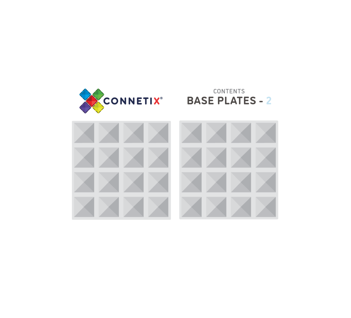 Connetix 2 Piece Clear Base Plate Pack, alusplaadid Connetix magnetklotsid - HellyK - Kvaliteetsed lasteriided, villariided, barefoot jalatsid
