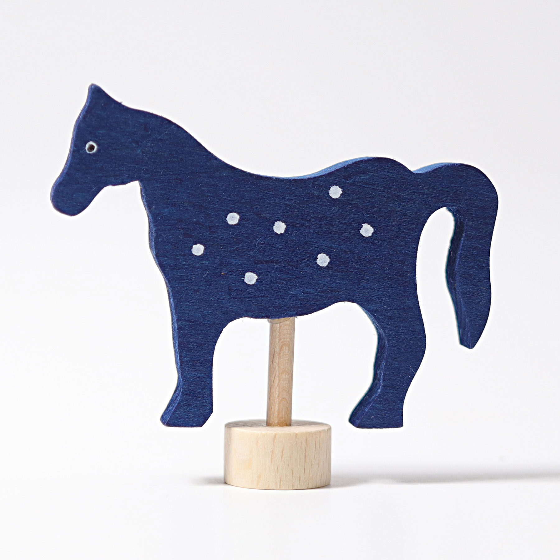 Grimm´s dekoratiivfiguur “Sinine hobune” Grimm's puidust mänguasjad - HellyK - Kvaliteetsed lasteriided, villariided, barefoot jalatsid