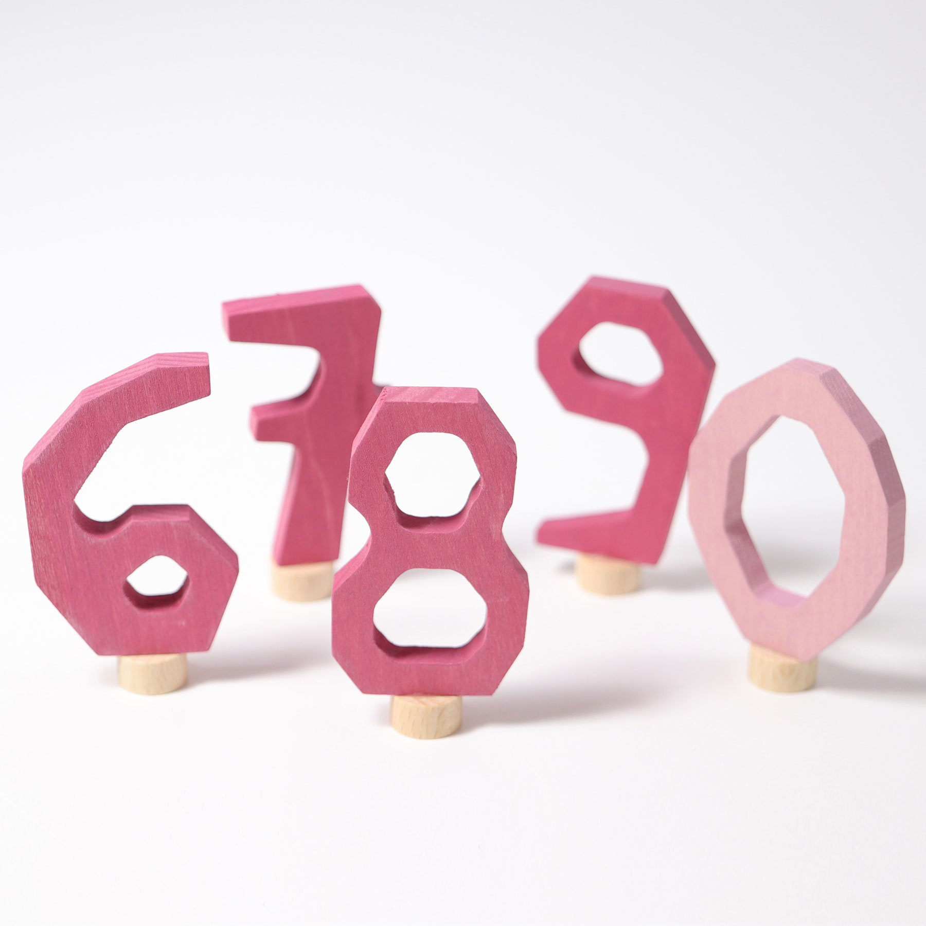 Grimm´s dekoratiivfiguur “Roosad Numbrid 6-9 ja 0” Grimm's puidust mänguasjad - HellyK - Kvaliteetsed lasteriided, villariided, barefoot jalatsid