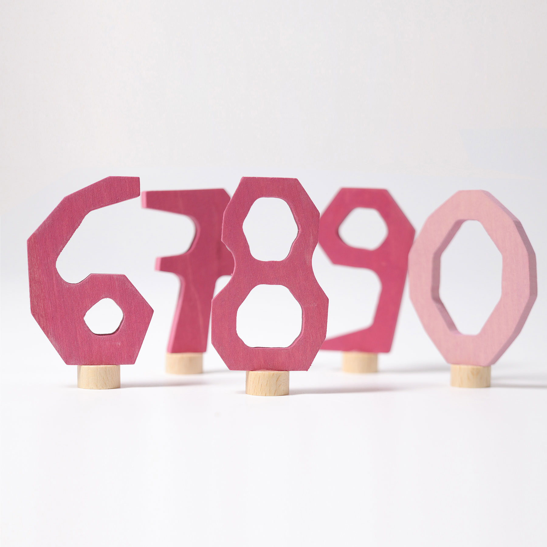 Grimm´s dekoratiivfiguur “Roosad Numbrid 6-9 ja 0” Grimm's puidust mänguasjad - HellyK - Kvaliteetsed lasteriided, villariided, barefoot jalatsid