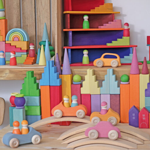 Grimm´s Oranž Auto, suur Grimm´s puidust mänguasjad - HellyK - Kvaliteetsed lasteriided, villariided, barefoot jalatsid