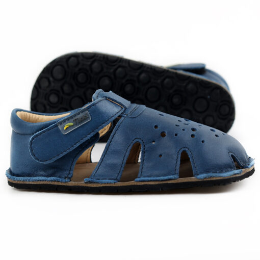 Tikki Aranya Leather sandaalid, Blue Laste barefoot jalatsid - HellyK - Kvaliteetsed lasteriided, villariided, barefoot jalatsid