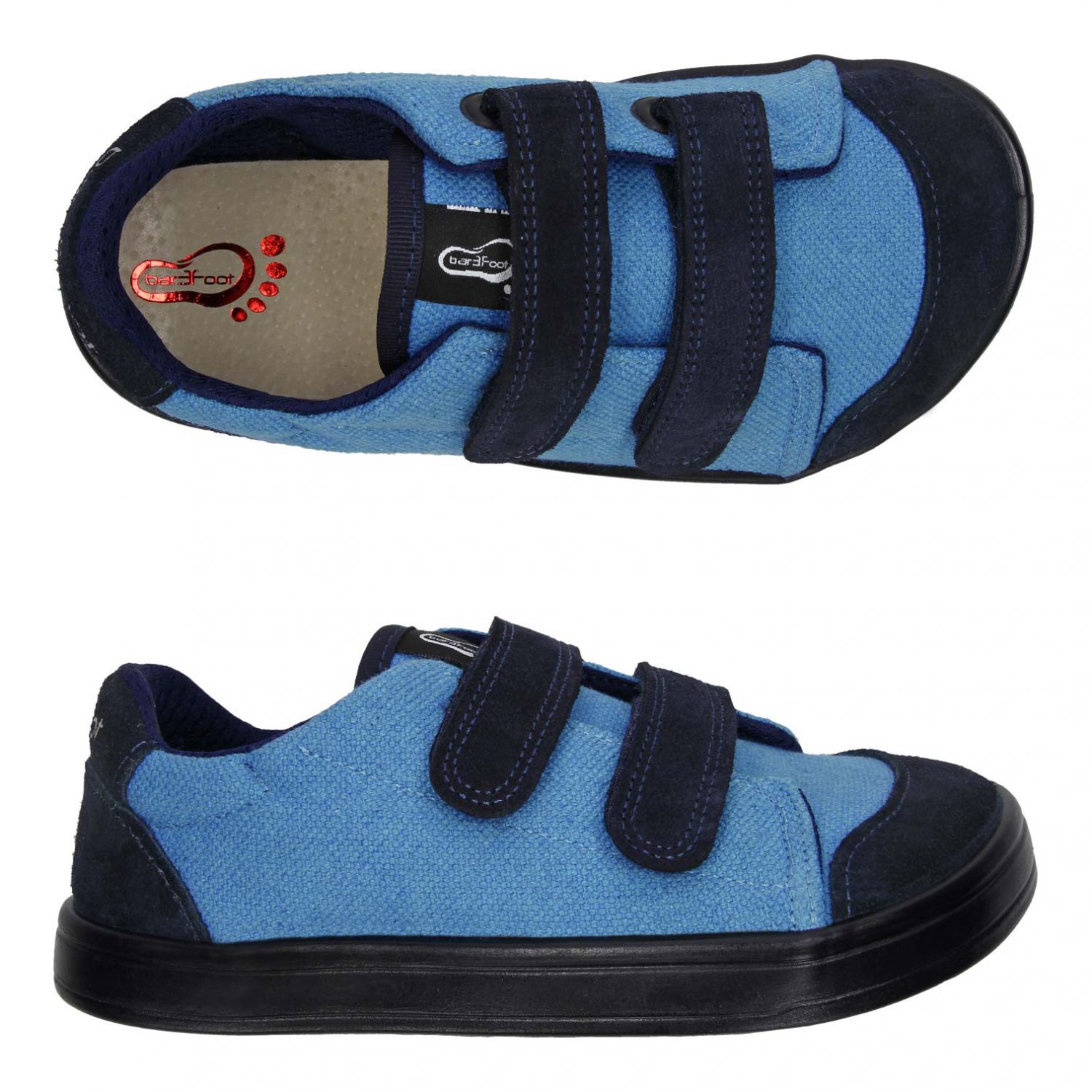 3F Bar3foot tekstiilist tossud- Turquoise Laste barefoot jalatsid - HellyK - Kvaliteetsed lasteriided, villariided, barefoot jalatsid