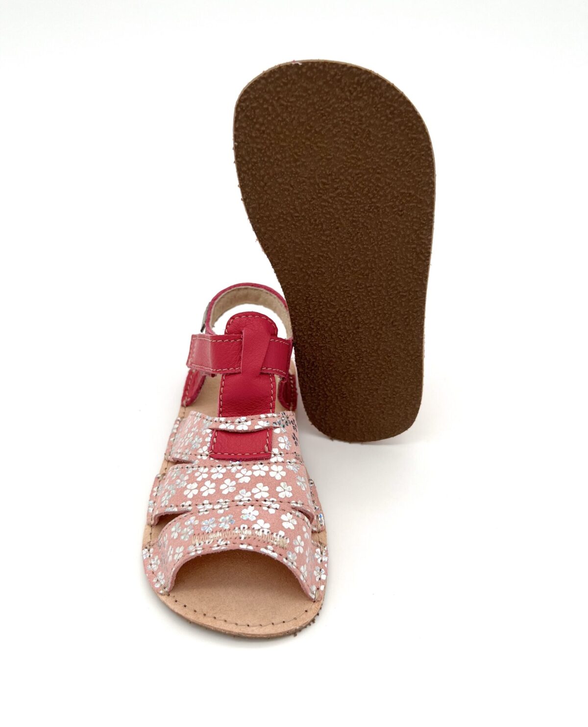 Ok Bare Miami sandaalid, Fuksia Lilled (H) Laste barefoot jalatsid - HellyK - Kvaliteetsed lasteriided, villariided, barefoot jalatsid