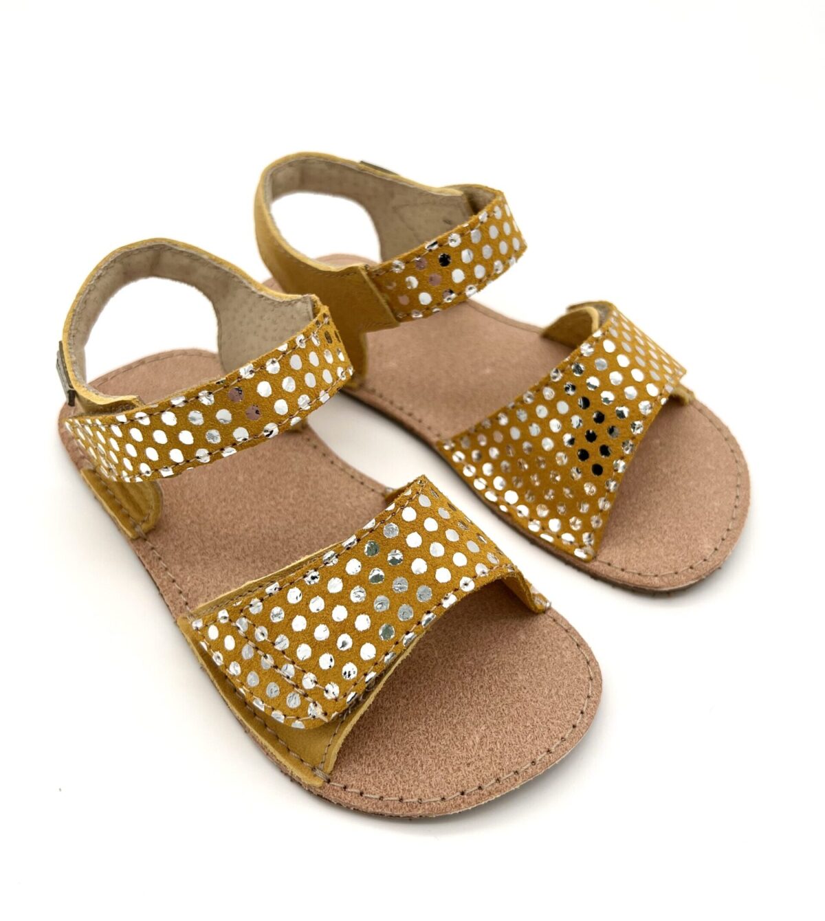 Ok Bare Mirrisa sandaalid, Kuldkollane Laste barefoot jalatsid - HellyK - Kvaliteetsed lasteriided, villariided, barefoot jalatsid