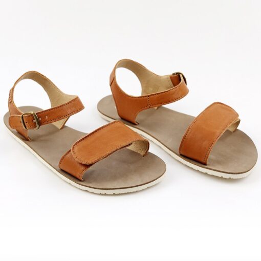 Tikki Vibe nahast sandaalid, Cognac Sisejalats/suvi - HellyK - Kvaliteetsed lasteriided, villariided, barefoot jalatsid