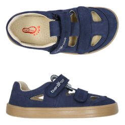 3F Bar3foot nahast sandaalid- Navy Blue Laste barefoot jalatsid - HellyK - Kvaliteetsed lasteriided, villariided, barefoot jalatsid