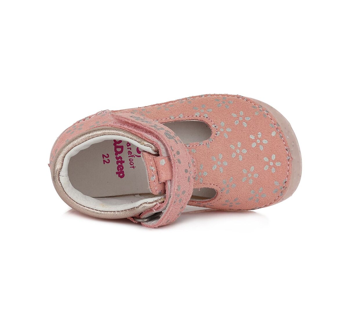 D.D.Step barefoot nahast kingad, Pink- lilled 070 D.D.Step - HellyK - Kvaliteetsed lasteriided, villariided, barefoot jalatsid