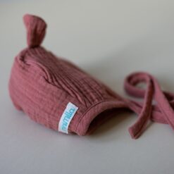 MiniMilla Marsala Mouse musliinkangast beebimüts Beebimütsid - HellyK - Kvaliteetsed lasteriided, villariided, barefoot jalatsid