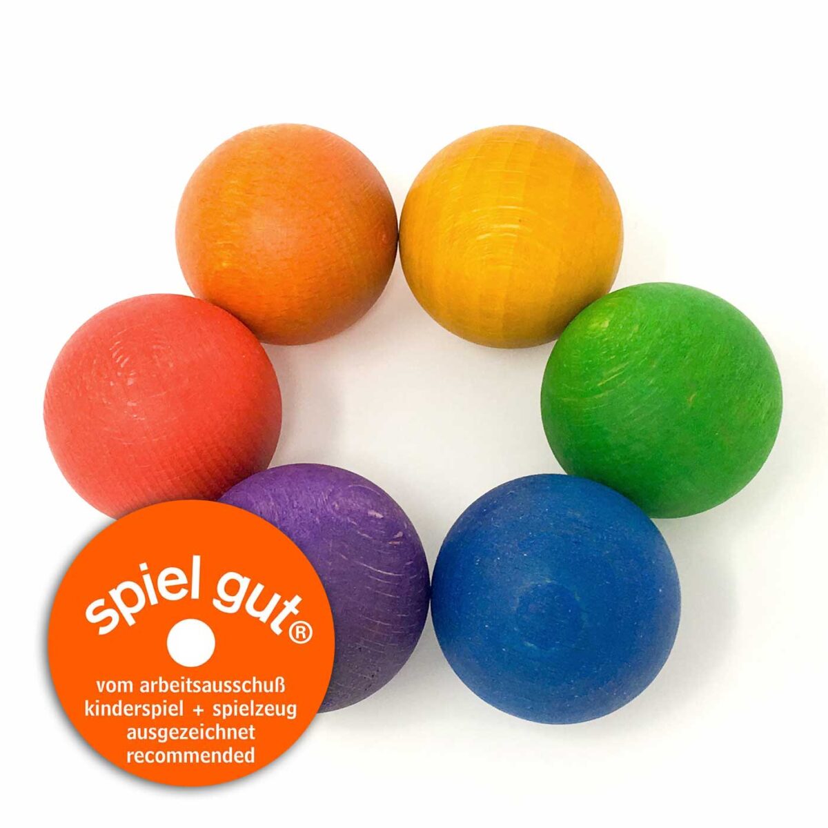 Grapat 6 Rainbow Balls Grapat puidust mänguasjad - HellyK - Kvaliteetsed lasteriided, villariided, barefoot jalatsid