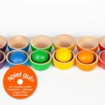 Grapat Bowls x 6 Grapat puidust mänguasjad - HellyK - Kvaliteetsed lasteriided, villariided, barefoot jalatsid