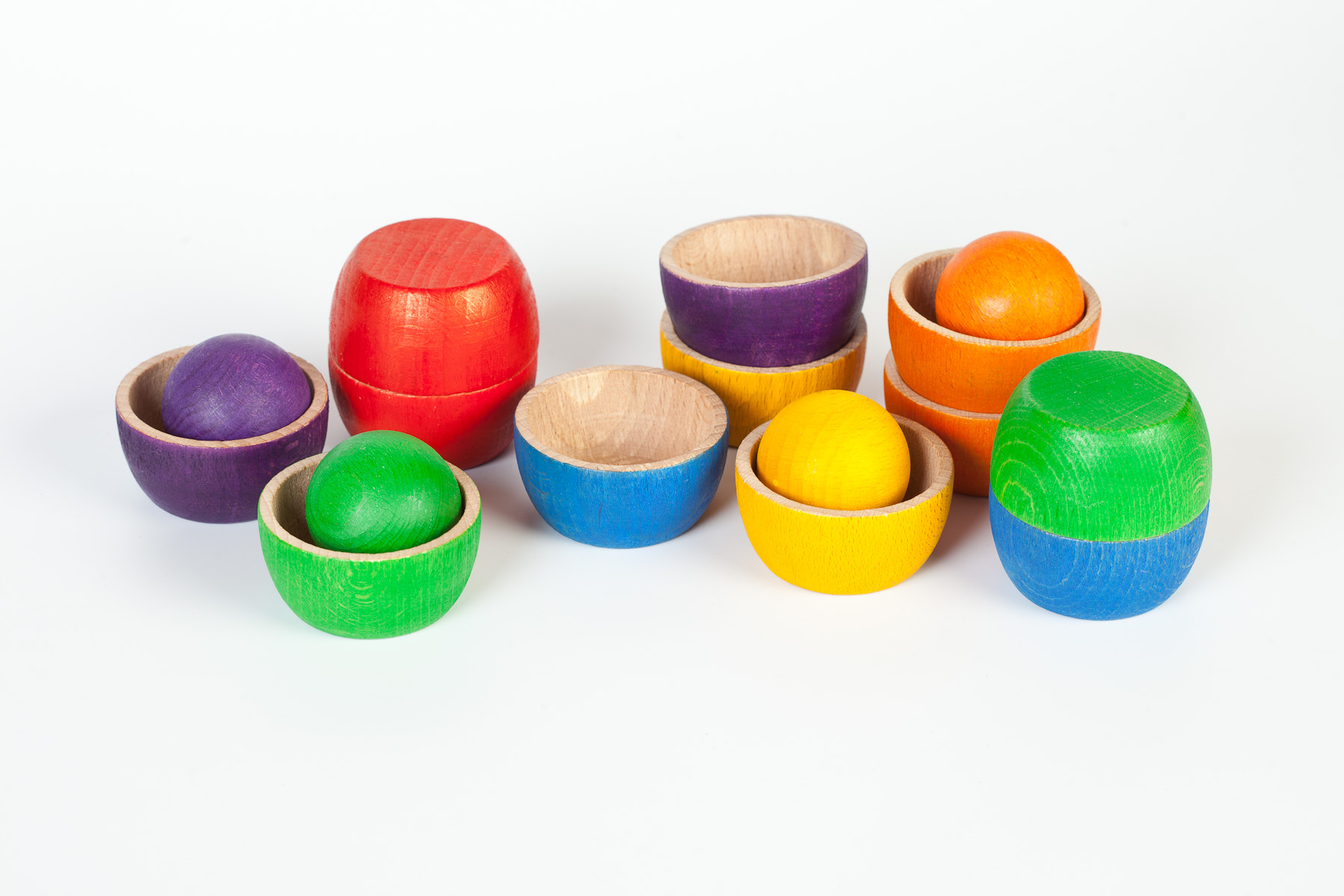 Grapat Bowls & balls Grapat puidust mänguasjad - HellyK - Kvaliteetsed lasteriided, villariided, barefoot jalatsid