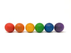 Grapat 6 Rainbow Balls Grapat puidust mänguasjad - HellyK - Kvaliteetsed lasteriided, villariided, barefoot jalatsid