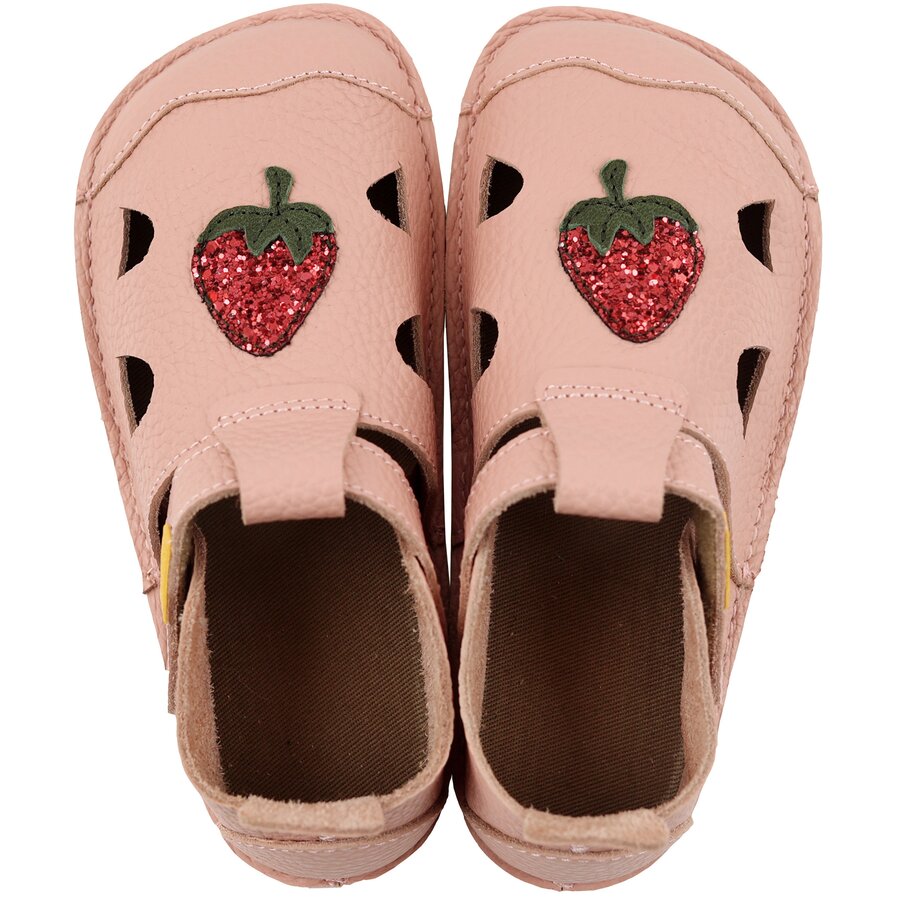 Tikki Nido nahast barefoot sandaalid Strawberry Laste barefoot jalatsid - HellyK - Kvaliteetsed lasteriided, villariided, barefoot jalatsid
