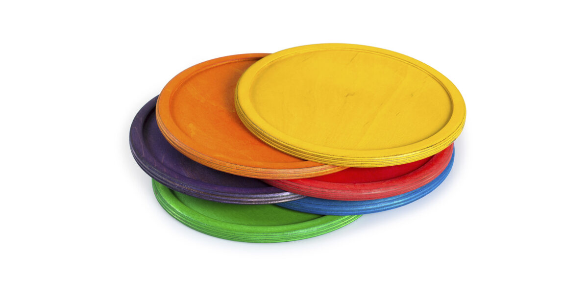 Grapat 6 Rainbow Dishes Grapat puidust mänguasjad - HellyK - Kvaliteetsed lasteriided, villariided, barefoot jalatsid
