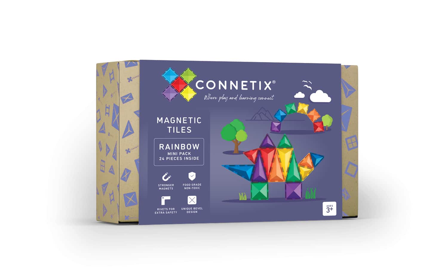 Connetix 50 pc Rainbow Transport Pack Connetix magnetklotsid - HellyK - Kvaliteetsed lasteriided, villariided, barefoot jalatsid