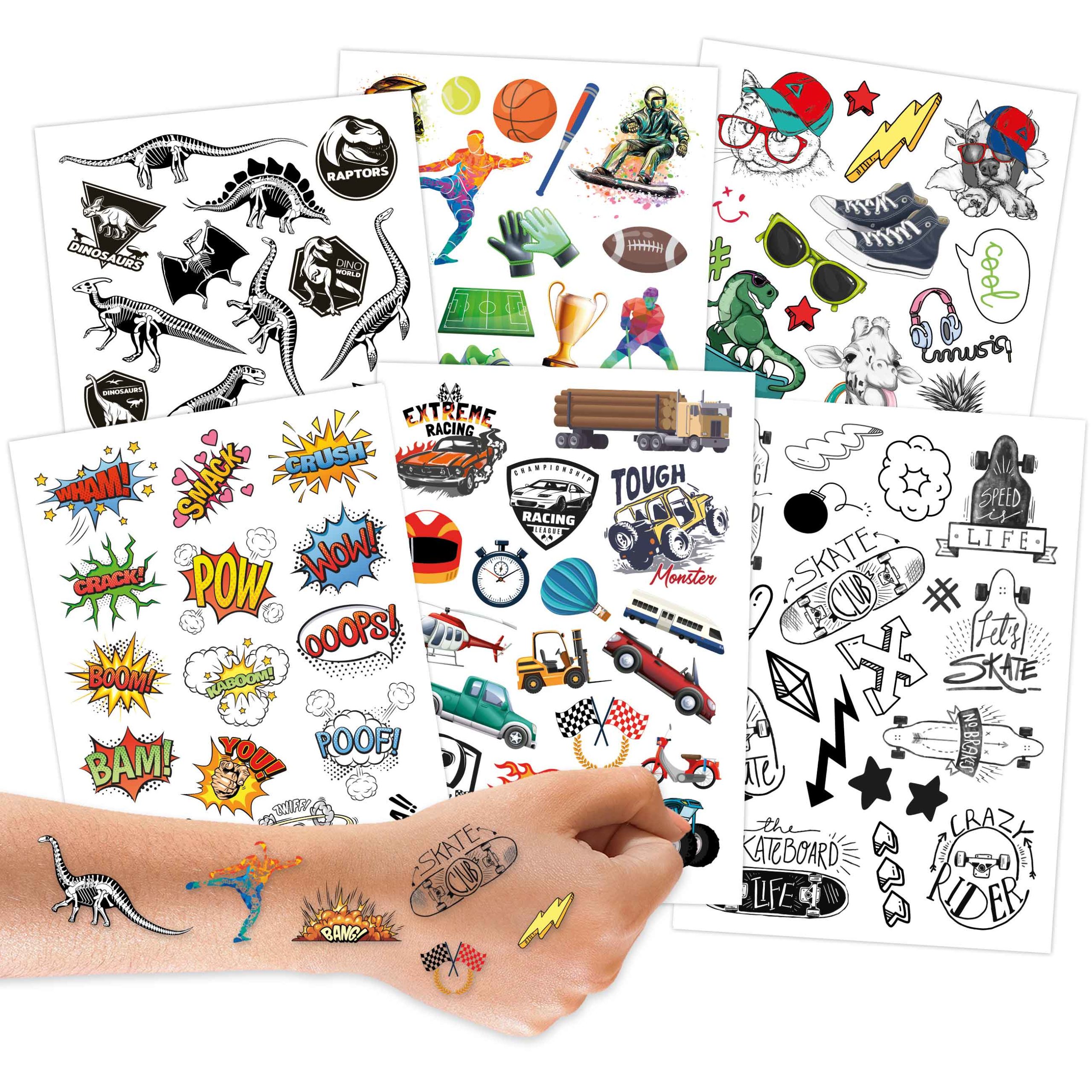 Papierdrachen ajutine tattoo, Värvilised Sõbrad, 100tk Ajutised tattood - HellyK - Kvaliteetsed lasteriided, villariided, barefoot jalatsid