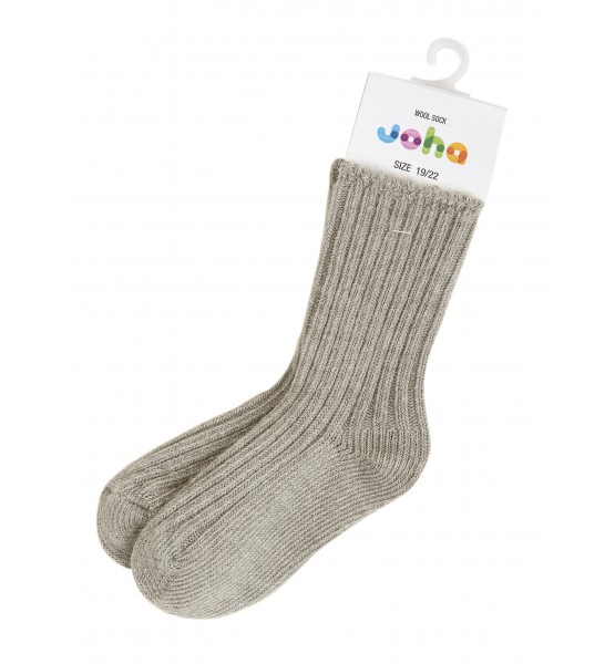 Joha meriinovillane sokk- Beige melange Villariided - HellyK - Kvaliteetsed lasteriided, villariided, barefoot jalatsid
