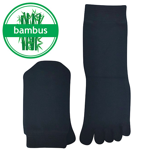 Bambusest varvassokid kõrgema säärega, Must Meestele - HellyK - Kvaliteetsed lasteriided, villariided, barefoot jalatsid