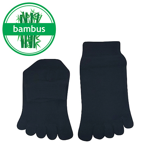 Bambusest varvassokid madala säärega, Must Meestele - HellyK - Kvaliteetsed lasteriided, villariided, barefoot jalatsid