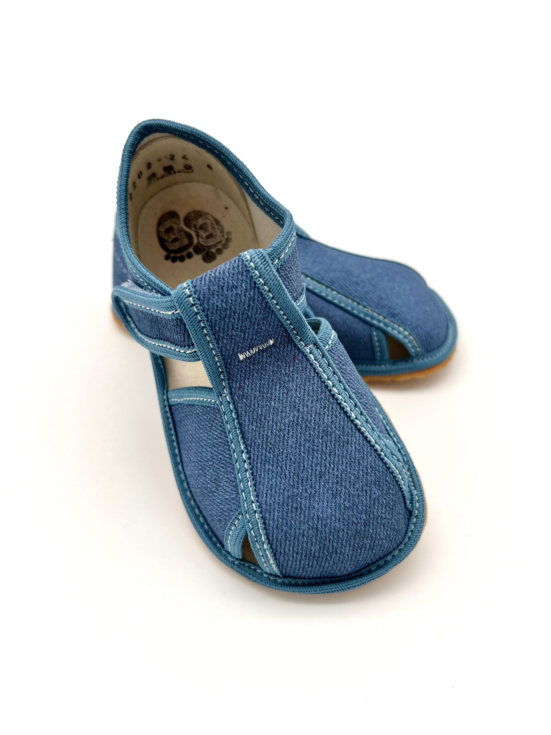Baby Bare sisejalatsid Denim Laste barefoot jalatsid - HellyK - Kvaliteetsed lasteriided, villariided, barefoot jalatsid