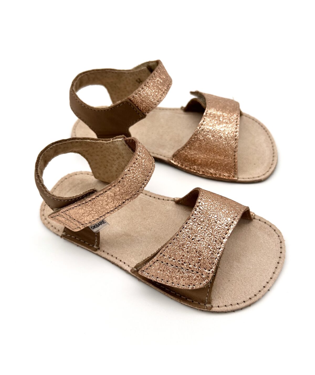 Ok Bare Mirrisa sandaalid, Pronks Laste barefoot jalatsid - HellyK - Kvaliteetsed lasteriided, villariided, barefoot jalatsid